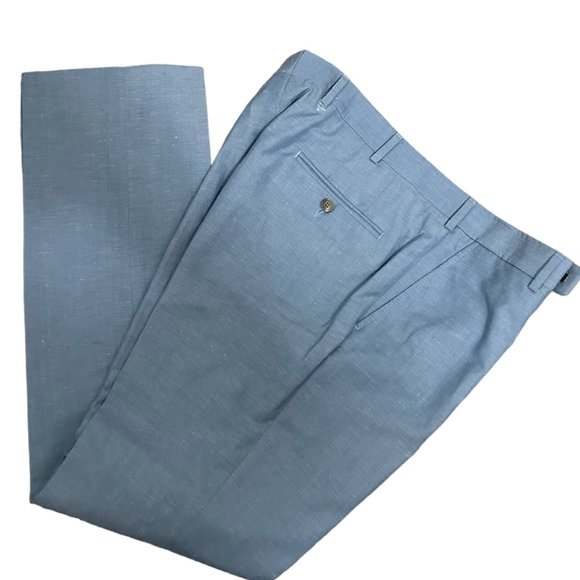 Andrew Davis Men's 36 x 32 Light Blue Polyester Straight Chino Dress Pan… - Picture 3 of 7